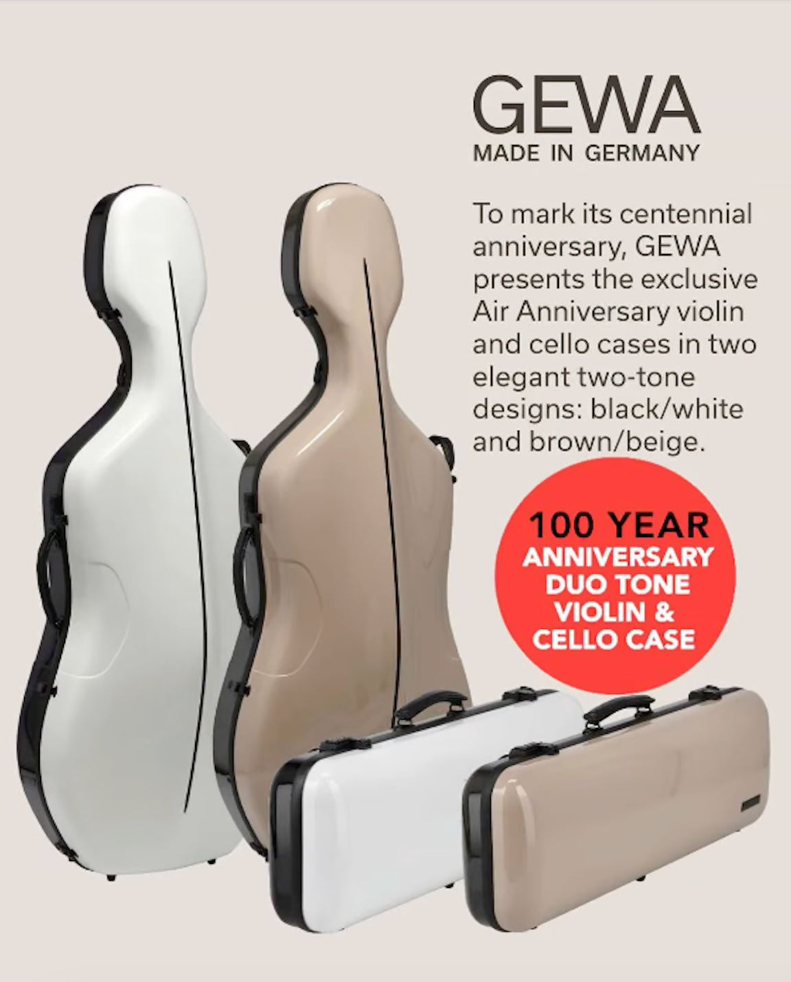德國GEWA100週年 限量紀念款雙色Air琴盒