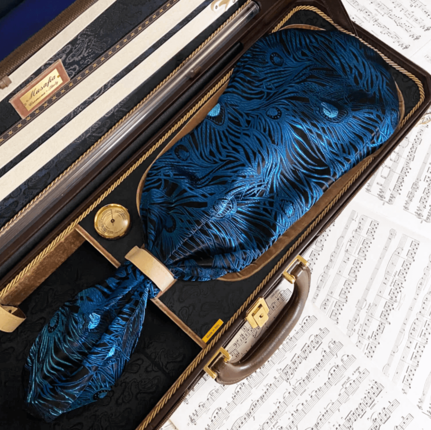 台灣我屋WoW 絲織錦緞小提琴袋-孔雀舞曲