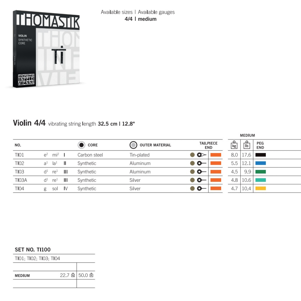 Thomastik Infeld TI100 小提琴套弦